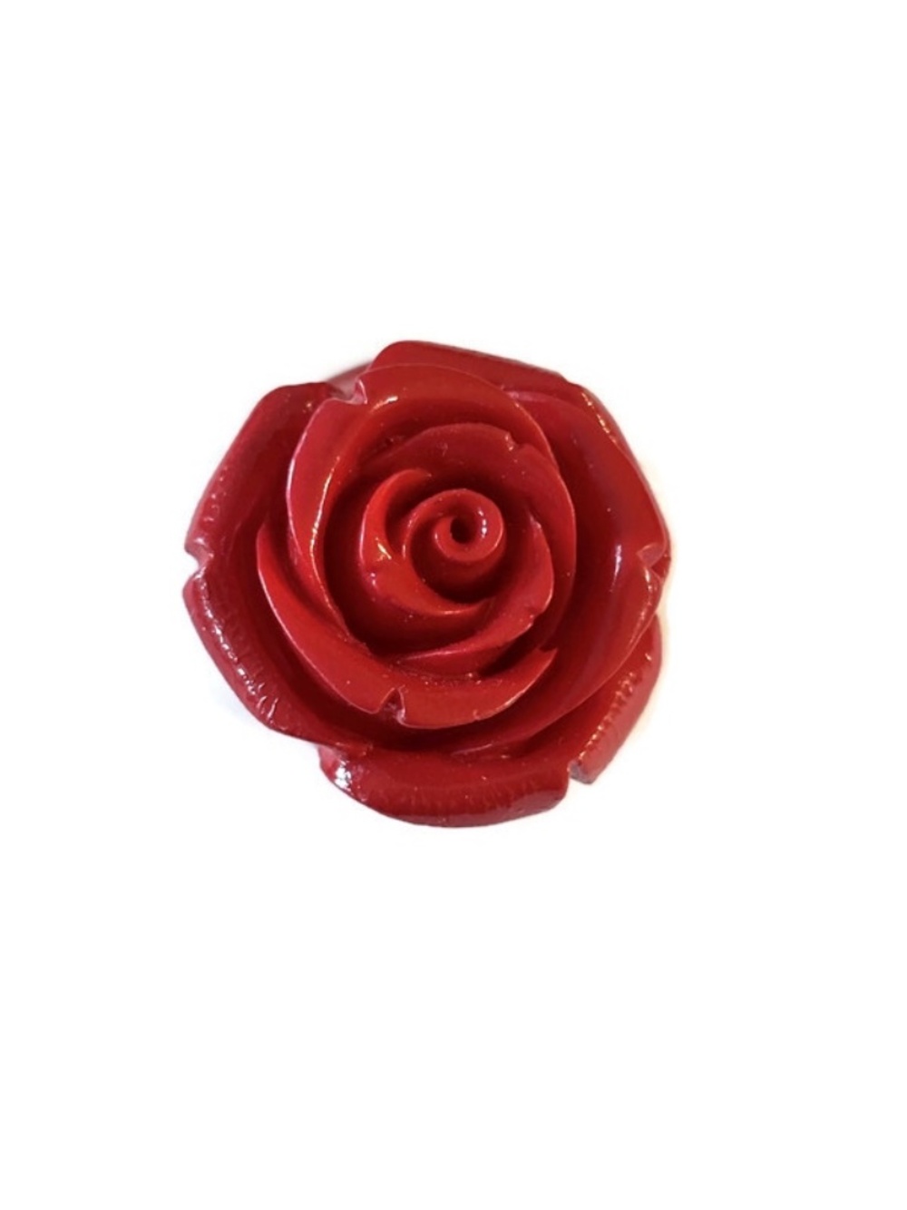 As Low As $2 Small Red Coraline Resin Grandiflora Rose Beads 22mm x 15mm (2)